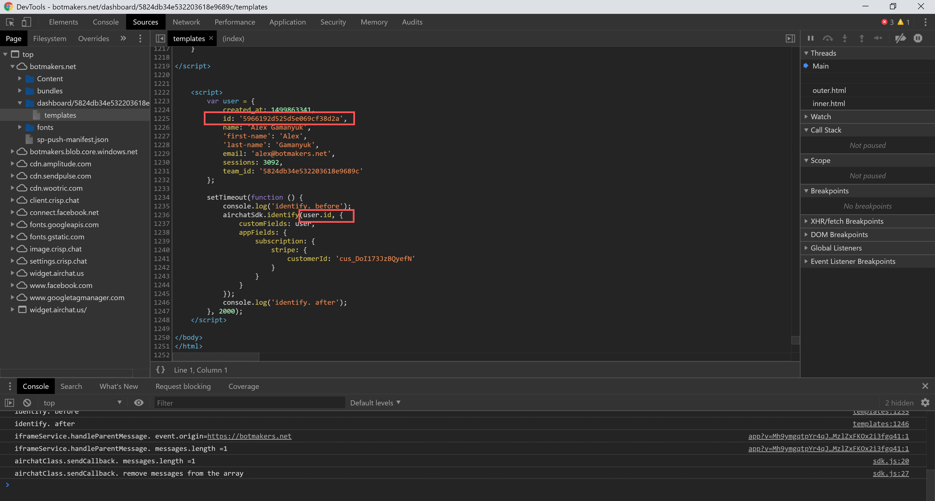 airchatSDK.identify
